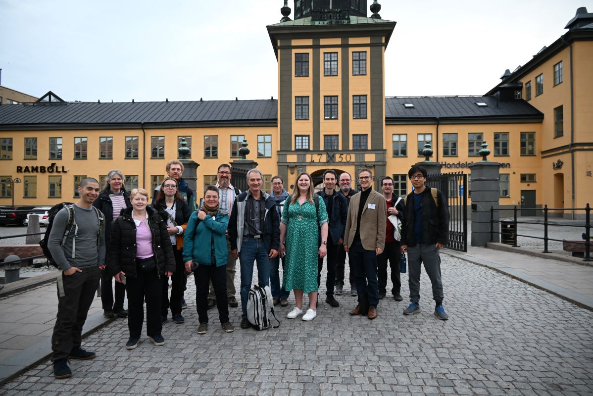 Group photo outside dinner venue